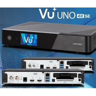 VU+ Uno 4K SE UHDTV Linux E² Receiver (1x DVB-S2/S2X Twin / DVB-C FBC-Tuner oder DVB-T2 MTSIF Twin-Tuner / PVR-ready / Display / USB 3.0 / GigaBit)