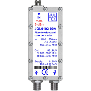 Jultec JOL0102-90A Optik-nach-Koax-Wandler (optisches Fibre LNB Umsetzer in Breitband/Wideband - Virtual Abschlusseinheit)