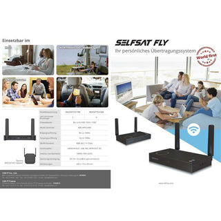 SELFSAT FLY-100 / FLY-200 kabellose Bild-/Ton-Übertragung per WLAN auf 2/8 Endgeräte