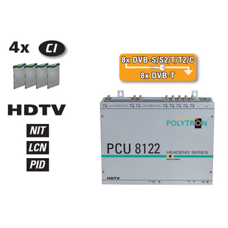 Polytron PCU 8122 Kompakt Kopfstelle 8x DVB-S/S2 Transponder in DVB-T (incl. 4x CI)