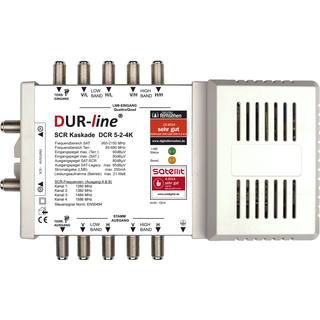 Dur-Line DCR 5-2-4K V2 Unicable Einkabel Multischalter (für 2x4 Unicable + Kaskadenausgänge)