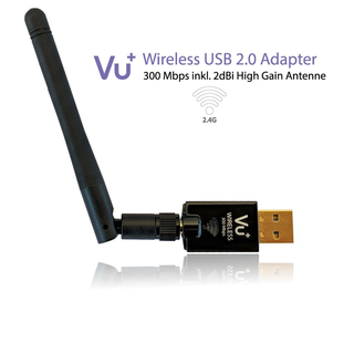 VU+ USB 2.0 WLAN (wireless) 300 Mbps Adapter inkl. Antenne (2.4 GHz)