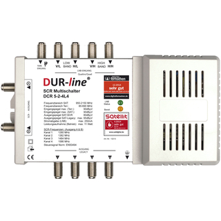 Dur-Line DCR 5-2-4L4 V2 Unicable Einkabel Multischalter (für 2x4 Unicable + 4 Legacy Teilnehmer)