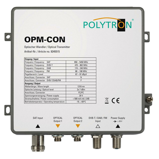 Polytron OPM-LNB 100 Kit/Set (optisches LNB mit N-Anschluss + OPM-CON Empfangsset + optisches N-Anschlusskabel + Netzteil OPM-LNB Power Supply)