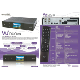 VU+ Duo 4K 1x DVB-S2x FBC Frontend + 1x DVB-T2 Dual MTSIF Tuner