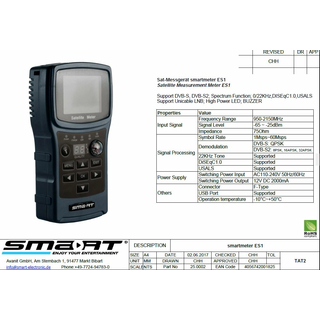 Smart Smartmeter ES1 Satfinder DVB-S/DVB-S2 + Unicable EN50494