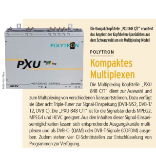 Polytron PXU 848 T Multiplexing Kompakt-Kopfstellen 8x DVB-S/S2 in DVB-T mit 4x CI