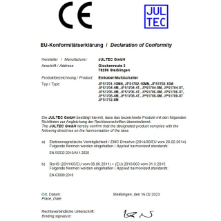 Jultec JPS1704-4T/M JESS EN50607 Einkabelumsetzer fr 4 Satelliten (4x4 UBs/IDs/Umsetzungen)