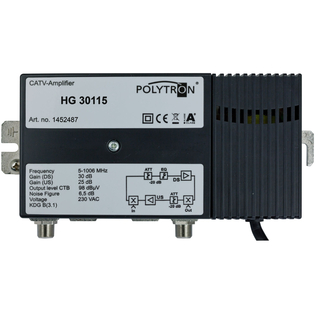 Polytron HG 30115 (30db) BK-Hausanschlussverstärker 5-1006 MHz (ortsgespeist - KDG-zertifiziert)