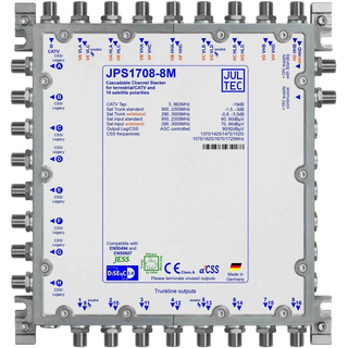 Jultec JPS1708-8T/M JESS EN50607 Einkabelumsetzer für 4 Satelliten (8x8 UBs/IDs/Umsetzungen)