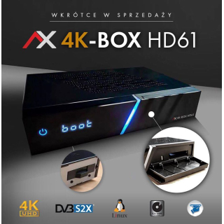 AX 4K-Box HD61 (UHD / 2160p) Linux E Receiver mit DVB-S2 / DVB-S2X / DVB-C / DVB-T2 HEVC H.265)