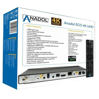 Anadol ECO V1 (Version 1) 4K UHD E2 Linux Satreceiver (DVB-S2) - Warenrückläufer 1B Ware