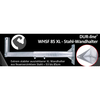 Dur-Line WHSF 85 XL galvanisierter Stahl Wandhalter 53-85 cm Wandabstand (ausziehbar)