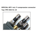 20m Koaxkabel Hirschmann KOKA 799 B mit vorkonfektioniertem+wasserdichtem F-Kompressionsstecker von PPC (Voll-Kupfer / UV-beständig) - 2x 10m (2 Stecker vormontiert)