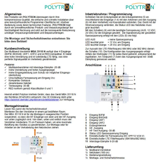 Polytron MBA 35118 N Multibandverstrker 30-35db, 47-862 MHz (RED kompatibel, LTE-fhig)