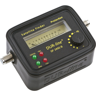 Dur-Line SF-2450 B (schwarz) Satfinder Zeigermessgerät mit Anzeige für 22 KHz DiSEq & 14/18 Volt-Anzeige (Low-Highband)