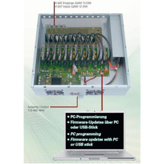 Polytron QAM 12 LAN fr 12 Transponder (DVB-S/S2 Umsetzung QPSK-QAM auf DVB-C)