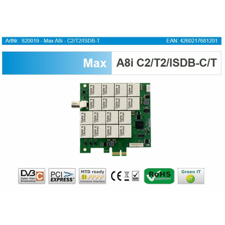 Digital Devices Max A8i 8 Tuner TV Karte - DVB-C2/T2/ISDB-T Full Profile, HDTV