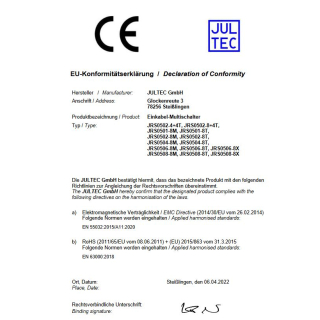 Jultec JRS0502-8T - Unicable Multischalter (2x8 UBs/IDs/Umsetzungen- aCSS2 Technologie)