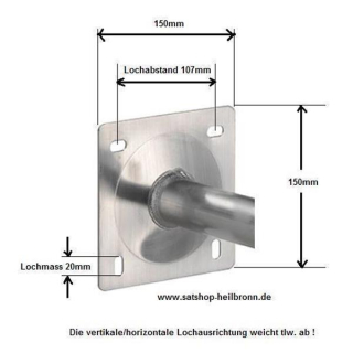 Alu-Wandhalter 25cm Wandabstand (Dur-Line WHA 25)