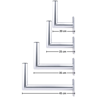 Alu-Wandhalter 25cm Wandabstand (Dur-Line WHA 25)