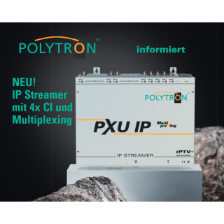 Polytron PXU 848 IP Multiplexing-IP-Streamer (8x DVB-S/S2/C/T/T2 Transponder in 8x MPTS und/oder 128x SPTS) mit 4 CI-Schnittstellen