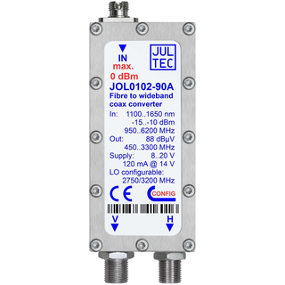 Jultec JOL0102-90A (Gen 2) Optik-nach-Koax-Wandler (optisches Fibre LNB Umsetzer in Breitband/Wideband - Virtual Abschlusseinheit)