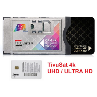 TivuSat SmarCAM 4K/UHD CI+ Modul incl. BLACK-Smartcard (Rai, Mediaset, LA7 - jetzt auch mit vielen Sendern in ULTRA-HD)