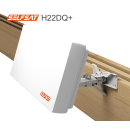 Selfsat H22DQ+ Flach Satantenne Quattro LNB-Version (incl. Fensterhalterung)