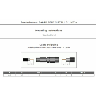 Cabelcon F-6-TD SELF INSTALL 5.1 NI True Drop / F-Kompressionsstecker für RG6 Koaxkabel (F-Stecker)