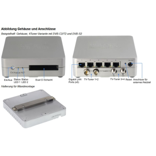 Digital Devices Octopus NET SL Max M4 4 Tuner - SAT>IP Netzwerktuner DVB-S2/C2/T2/ISDB-S/C/T/J.83 HDTV mit Unicable-/JESS-Untersttzung und optional Twin-CI Untersttzung