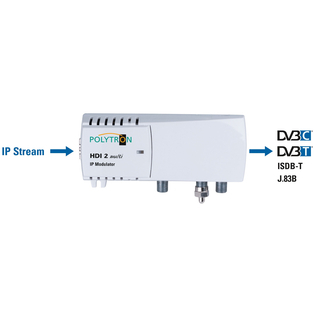 Polytron IP CAM-Set 1 (1.3 MP) IP-Kamera incl. HDI 2 multi - 2x IP in 2x DVB-C oder DVB-T Modulator (QAM / COFDM)