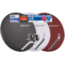 Astra/ Hotbird Satanlage für 8 Teilnehmer (Dur-Line 85/90 Select Antenne hellgrau + Dur-Line Multifeedhalterung 2-fach + 2x Polytron Quattro-LNB + Jultec JRM0908T Multischalter 9/8)