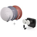 Astra/ Hotbird Satanlage für 2 Teilnehmer (Dur-Line 85/90 Select Antenne anthrazit + Dur-Line MB6-TW Monoblock Twin LNB)