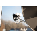 Astra/ Hotbird Satanlage für 4 Teilnehmer (Dur-Line 85/90 Select Antenne hellgrau + Dur-Line MB6-QS Monoblock Quad LNB)