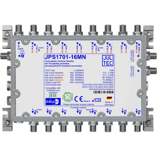 Jultec JPS1701-16M (Gen 2) JESS EN50607 Einkabelumsetzer für 4 Satelliten (1x16 UBs/IDs/Umsetzungen- a²CSS2 Technologie)