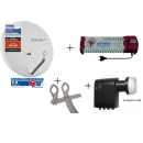 Astra/ Hotbird Satanlage für 16 Teilnehmer (Dur-Line 85/90 Select Antenne hellgrau + Dur-Line Multifeedhalterung 2-fach + 2x Inverto Quattro-LNB + EMP Multischalter 9/16)