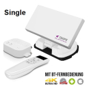 Selfsat Snipe Platinum - Single LNB - mit Bluetooth Fernbedienung und iOS / Android Steuerung - vollautomatische Satelliten Antenne (selbstausrichtend) incl. Montageplatte