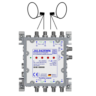 Jultec JAL0425WN (Gen2) Breiband-Sat-ZF Kaskadenstartverstrker 25db mit Netzteil (Amplifier Launch 4-fach Wideband)