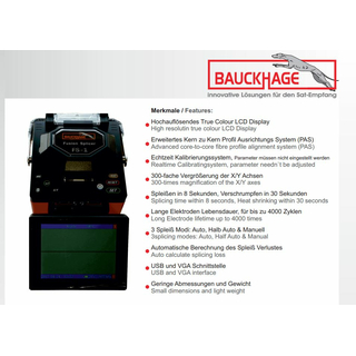 Bauckhage Kit FS-1 LWL/Lichtwellenleiter Spleigert Fusion Kit im Transportkoffer + Zubehr
