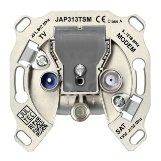 Jultec JAP313TSM programmierbare Durchgangsdose (13dB Dämpfung / erweiterter CATV Bereich bis 1218 MHz / DOCSIS 3.1 + 4.0 tauglich))