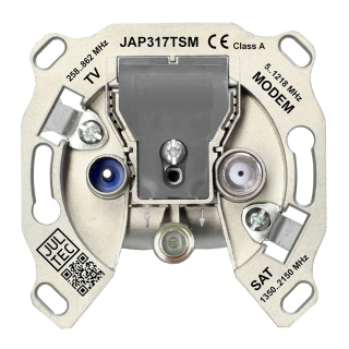 Jultec JAP317TSM programmierbare Durchgangsdose (17dB Dämpfung / erweiterter CATV Bereich bis 1218 MHz / DOCSIS 3.1 + 4.0 tauglich))