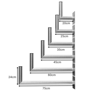 Stahl-Wandhalter (feuerverzinkt) 20/25/35/45/60/75cm Wandabstand (Dur-Line WHSF-Serie)