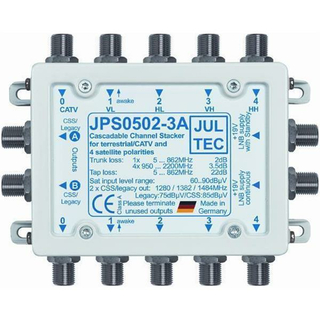 Unicable Umsetzer JULTEC JPS0502-3A/T/TN (erweiterbar bis auf mehrere 100 Teilnehmer / Made in Germany)